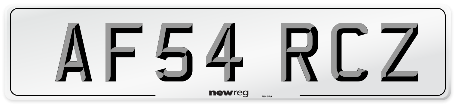 AF54 RCZ Number Plate from New Reg